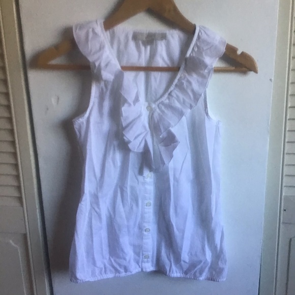 LOFT Tops - Loft White Sleveless Top Sz XXSP